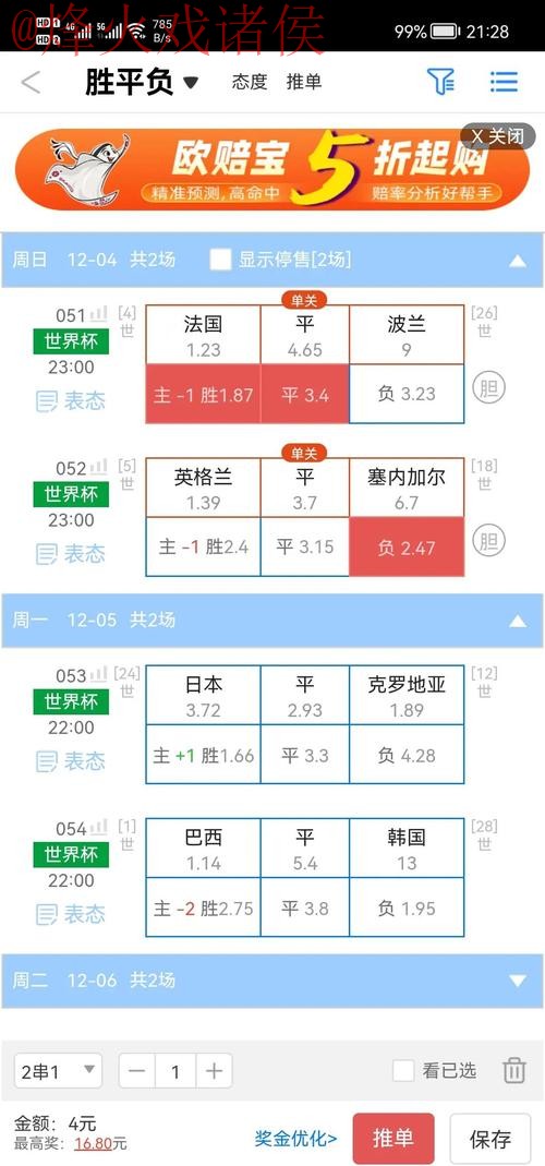 世界杯盘口平台官方推荐与分析